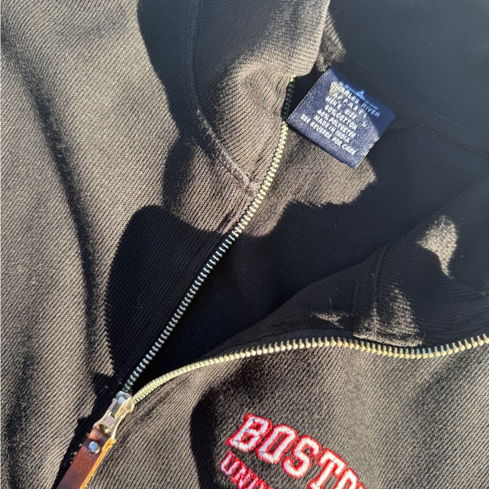 Boston University Charles River Apparel Black Sweater with White Accents Large - Picture 4 of 7